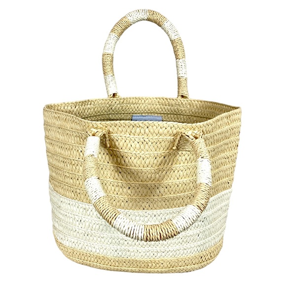 New Tropical Vacation Straw Tote/Handbag  15 x 10 x 5 - Picture 3 of 8